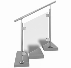 BARANDAL CON PASAMANOS PARA CRISTAL TEMPLADO