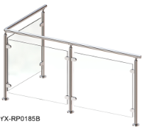 BARANDAL CON PASAMANOS PARA CRISTAL TEMPLADO EN ESCUADRA