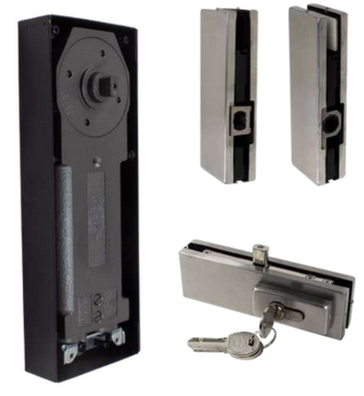 Kit Para Puerta Cristal Templado Dawh Negro (120 kg)