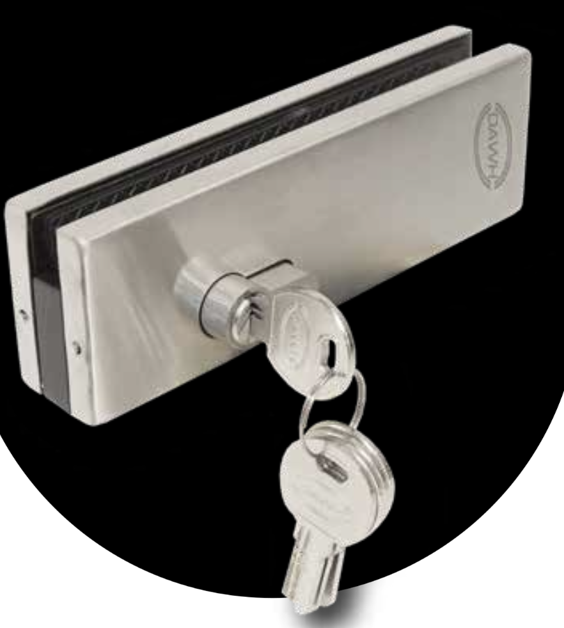 Chapa para Cristal Templado con Barreno 