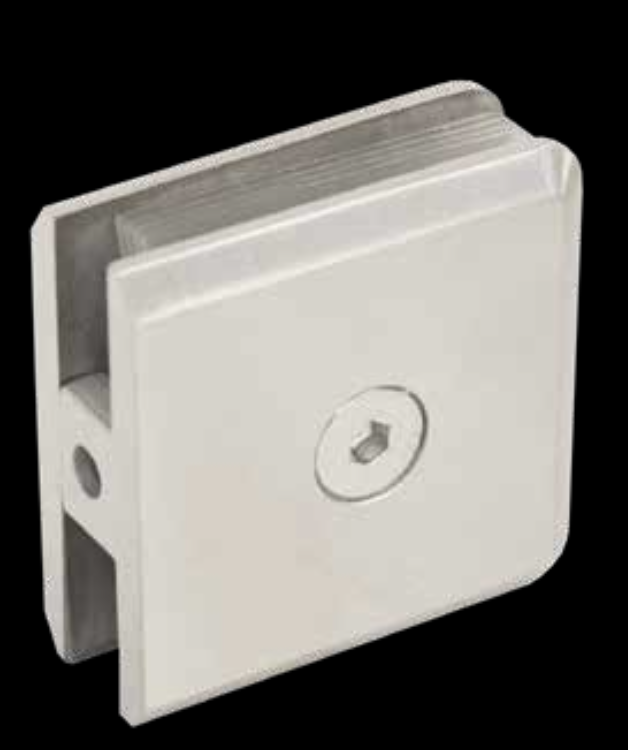Clip Cuadrado Doble Biselado Acero Inox. Cromo 