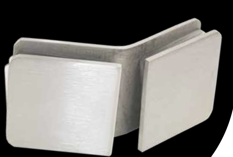 Clip Cristal Cristal 135° Acero Inox. Cromo 