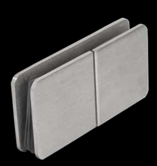 Clip Cristal Cristal 180° Acero Inox. Cromo 