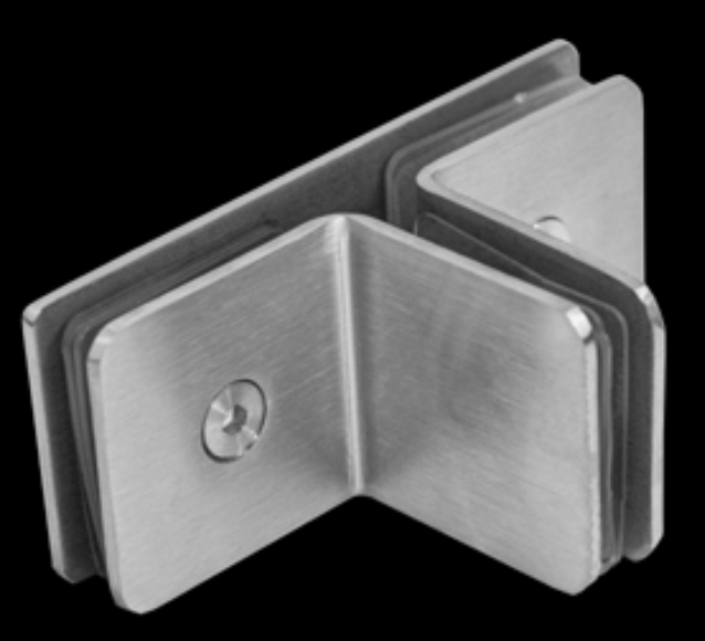 Clip Cristal Cristal con Porta Costilla Acero Inox. Cromo 