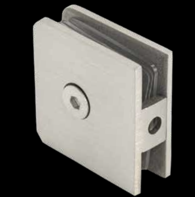 Clip Cuadrado Acero Inox. Troquelado Cromo 