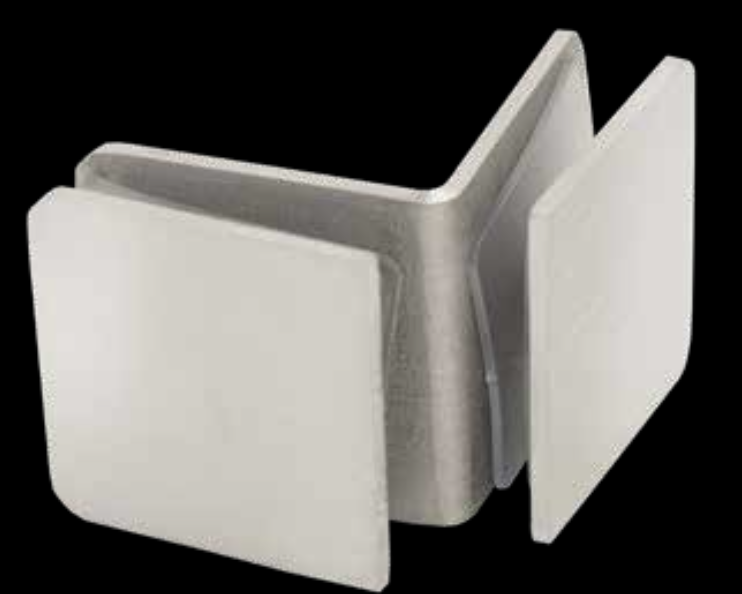Clip Cristal Cristal 90° Acero Inox. Cromo 