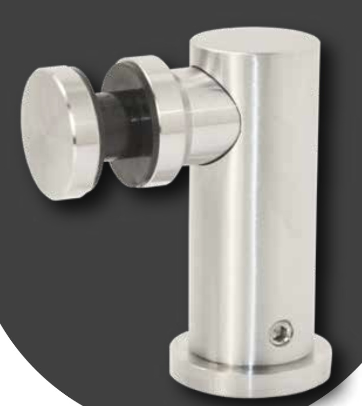 Conector para Vidrio con Chapeton Acero Inox Negro 