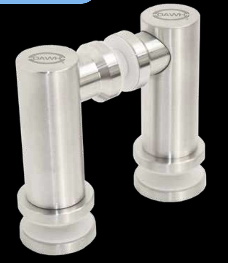 Conector Vidrio-Vidrio Doble Acero Inox Satin 