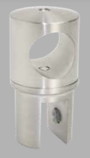 Conector Ajustable de Vidrio a Tubo Abierto Zamak Cromo 