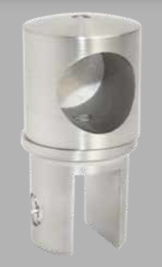 Conector Ajustable de Vidrio a Tubo con Tope Zamak Cromo 