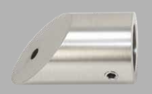 Conector Muro a Tubo a 45° Aluminio Cromo 