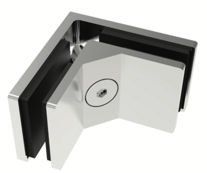 Conector curvo a 90° vidrio-vidrio
de 8 a 13.5mm