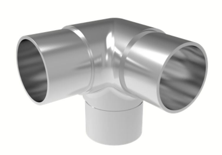 Conector escuadra triple para tubo
de 38.1mm