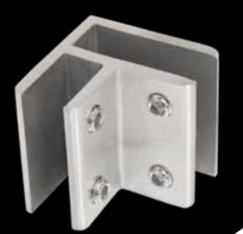 Conector Esquinero Rectangular Acero Inox Negro 