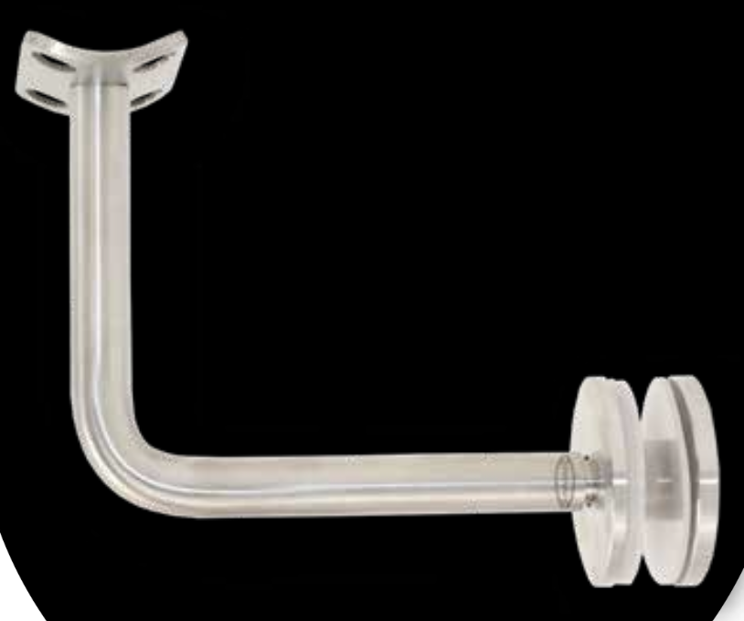 Conector Largo Vidrio-Pasamanos Acero Inox Satin 