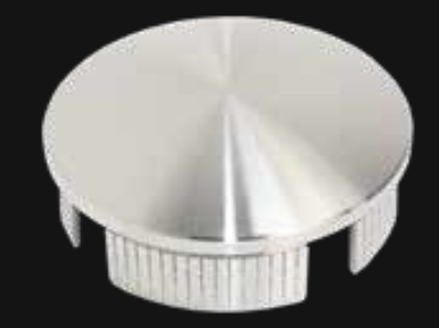 Tapón Para Terminación de Barandal Curvo para 2" Acero Inox.
