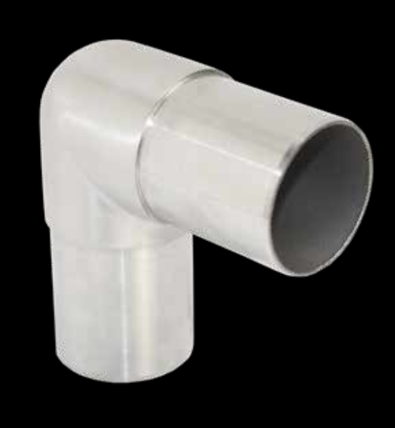 Conector Tubo-Tubo 90° Acero Inox Negro 