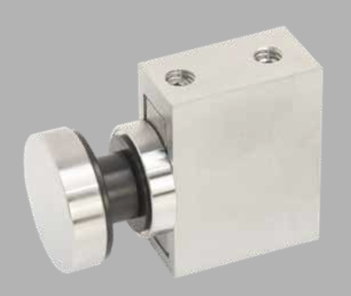 Conector Vidrio - Barra Acero Inox Oro 