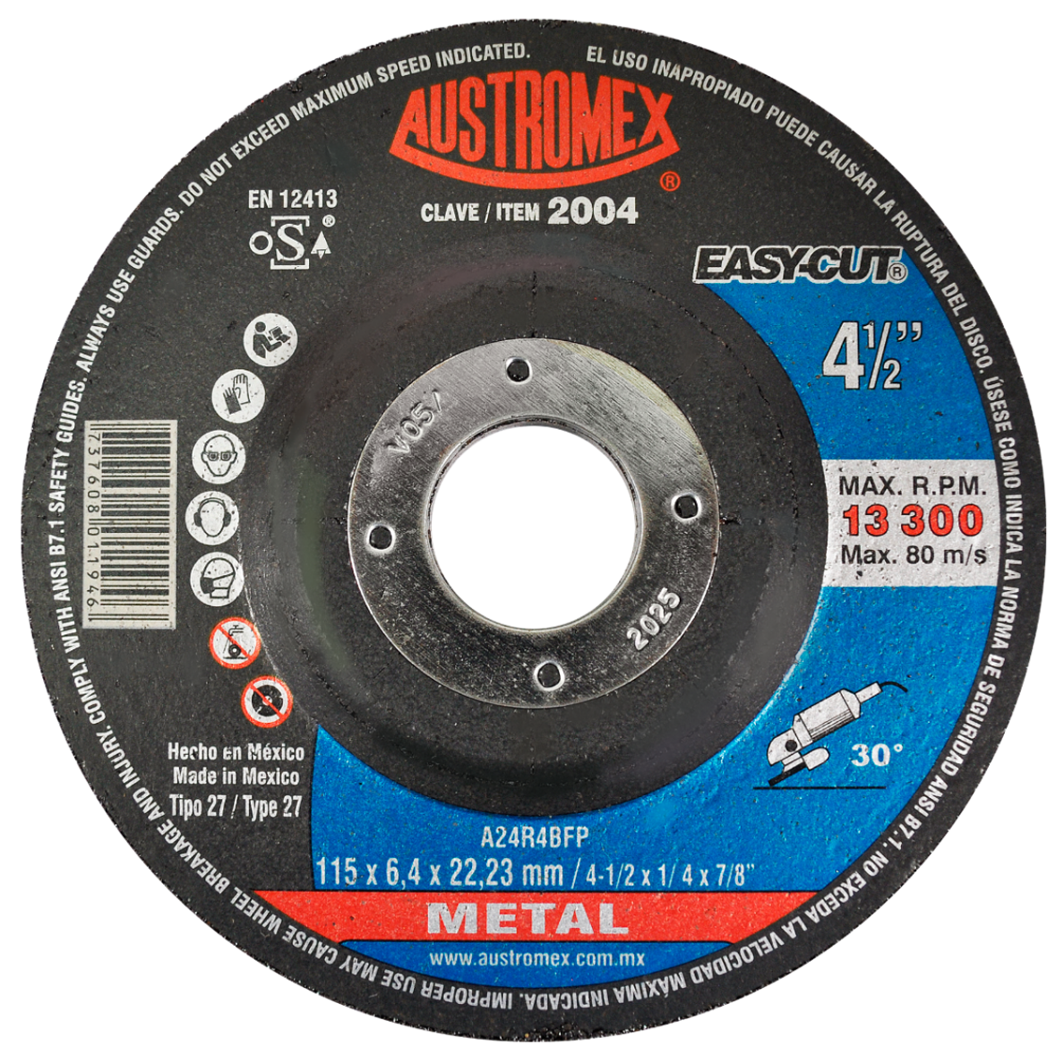 Disco de Desbaste para Metal Austromex 4 1/2"