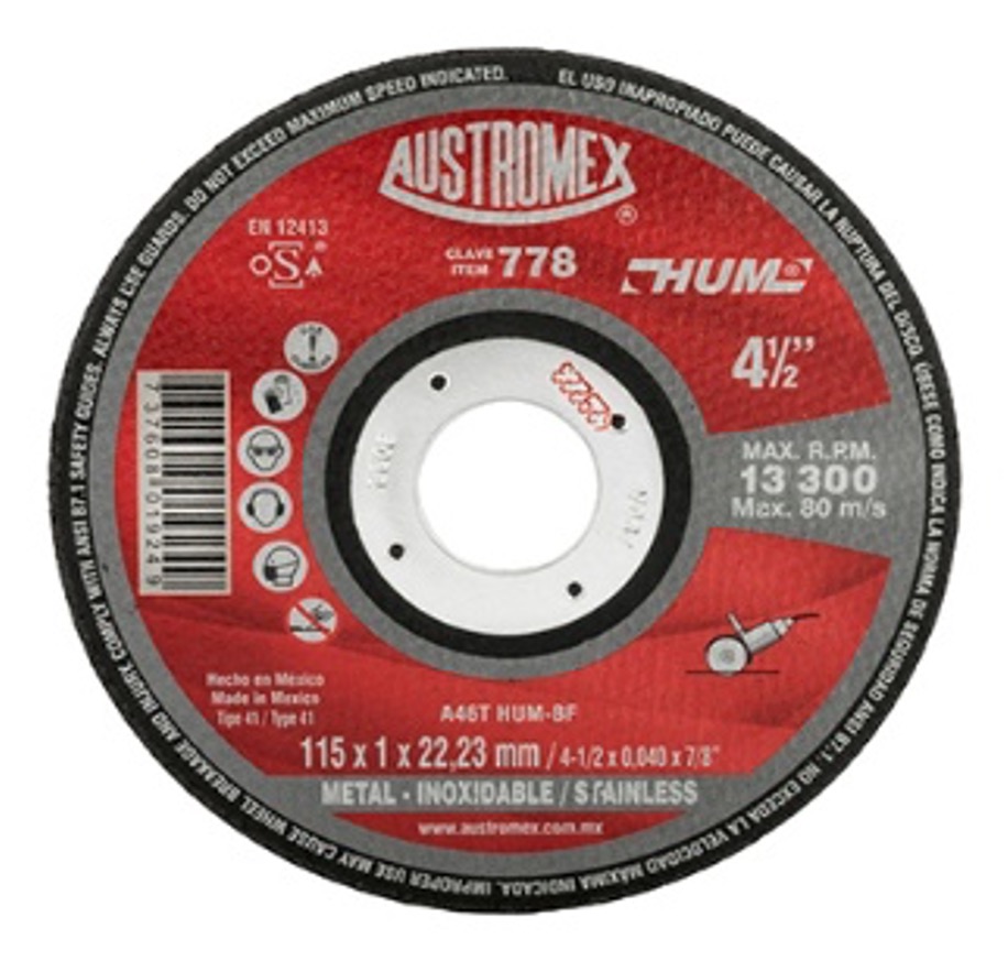 Discos de corte de metal 4 1/2"