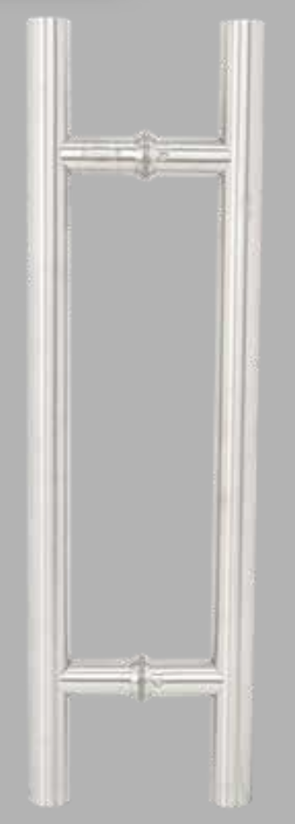 Jaladera para Cristal tipo H 45 cm Diametro 1 pulgada Negro (Medida entre centros 300 mm) 
