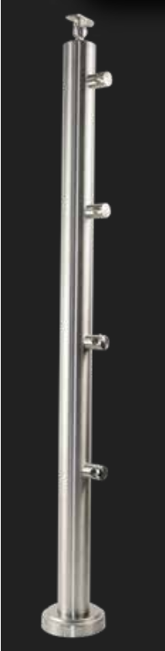 POSTE DE 2in P/BARANDAL DE 95 CM 4 CONECTORES INTERMEDIOS
C/BASE, TAPA Y TAPA FINAL CON CONECTOR AR