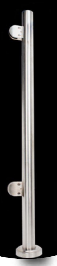 Poste de 2" para Barandal de 1 Mt. con Base, Tapa y 2 Conectores Grapa (Incluye Expansor y Tornillo 