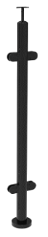 POSTE PARA BARANDAL AC INOX 304/2" 1.00 MT 4 CONECT P/VIDRIO NEGRO A 180GRADOS NEGRO