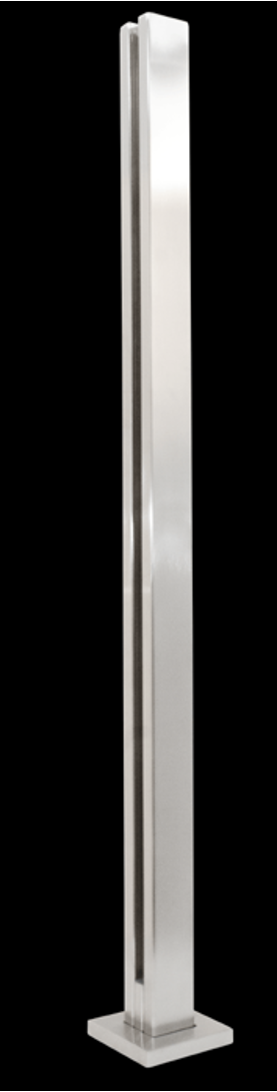 POSTE RANURADO P/BARANDAL 1MT CON TAPA EMBELLECEDORA. (INTERMEDIO)