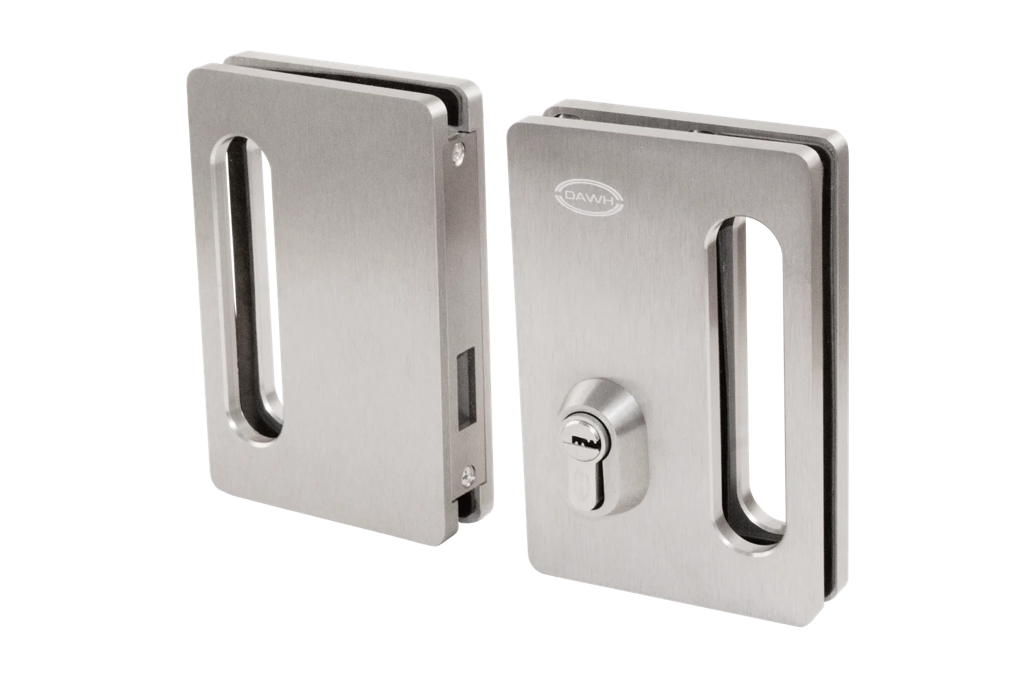 CERRADURA CUADRADA PARA PUERTA DE CRISTAL CON CONTRA A CRISTAL