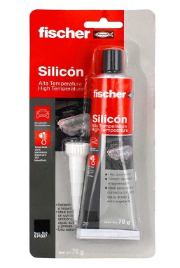 Silicón de Alta Temperatura Negro 70gr Fischer