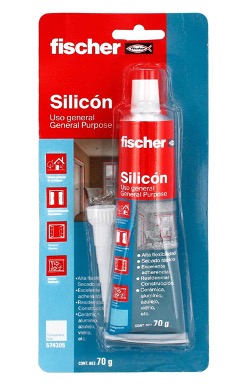Silicón de uso general transparente 70gr Fischer