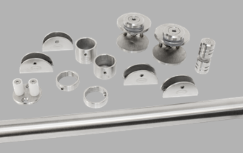 Sistema Corredizo Con Riel Tubular Acero Inox. Satin