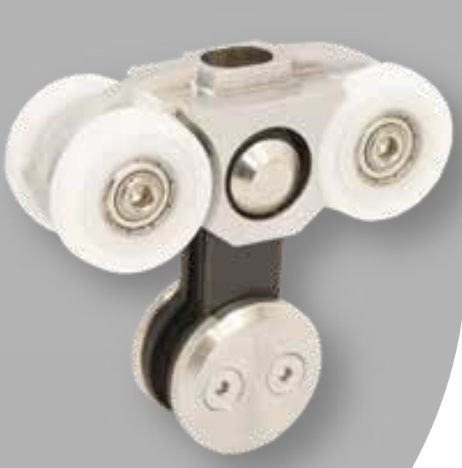 Sistema para Puerta Corrediza de Cristal Rueda Chica Acero Inox